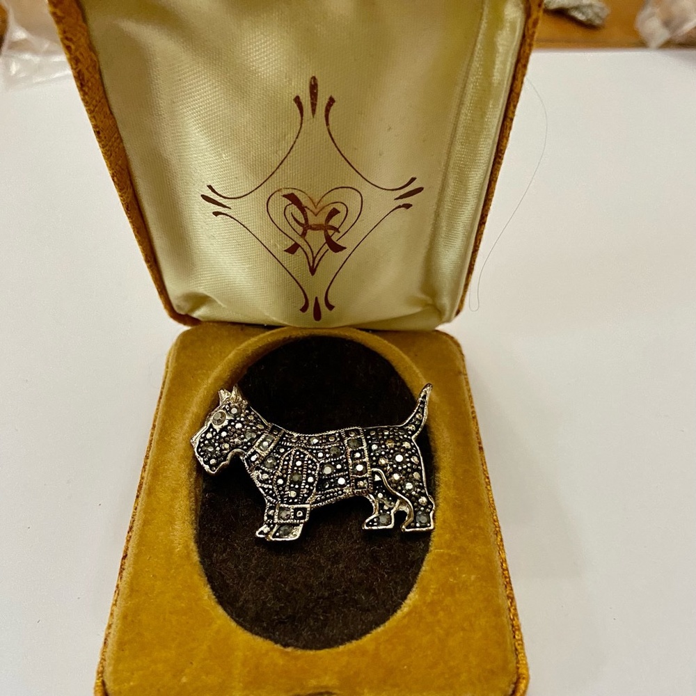 Vintage,  Art Deco Scottie Marcasite Brooch